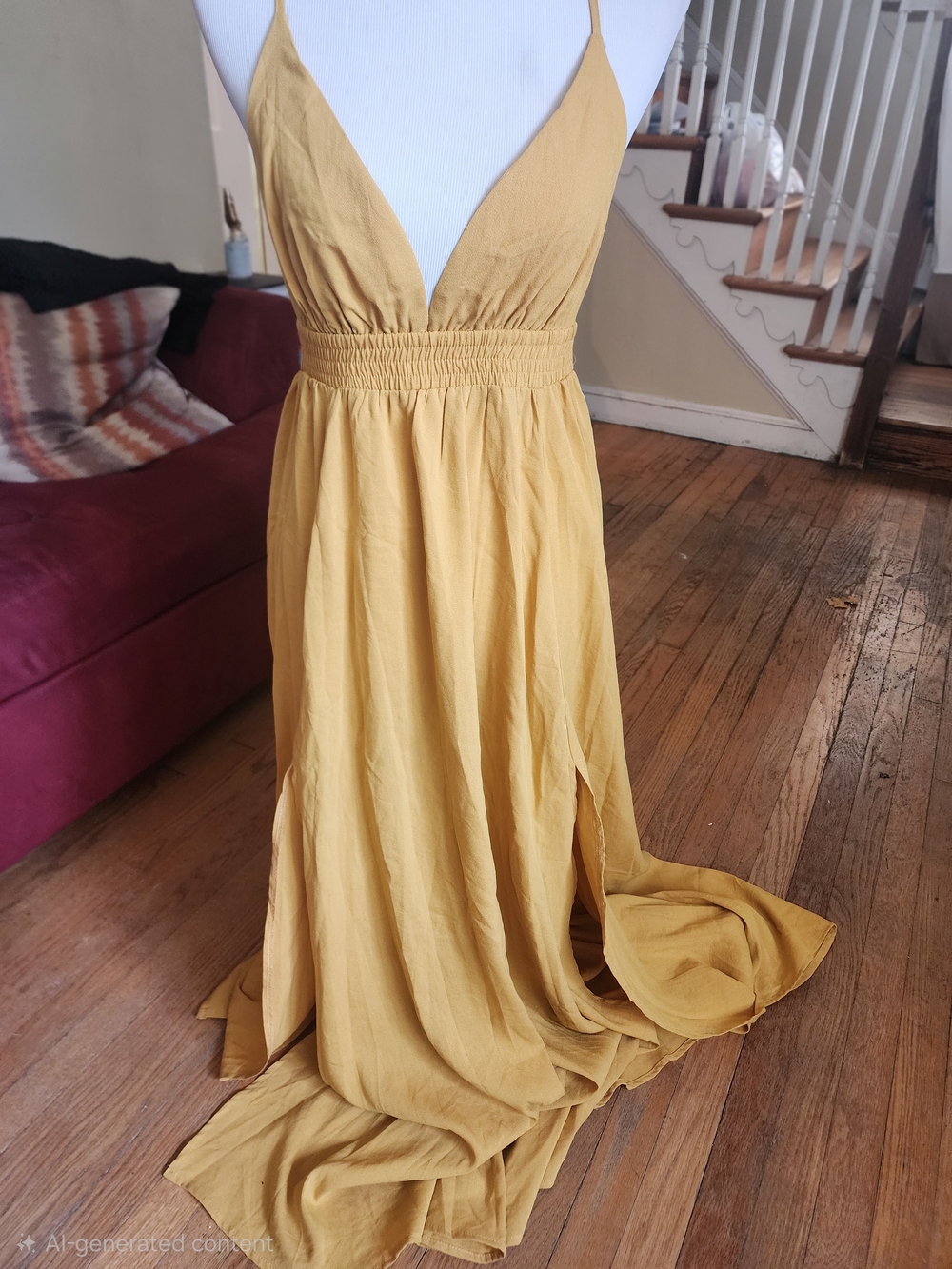 NWOT Fashion Nova Mustard Yellow Maxi Dress